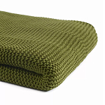 Плед из хлопка жемчужной вязки оливкового цвета Waffle Comfort варинант исполнения - 2 | Loft Concept в Саратове