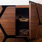 Высокий комод с узором из шпона на фасаде Sahara варинант исполнения - 4 | Loft Concept в Саратове