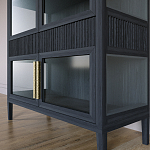 Витрина Primo со стеклянными фасадами и 2 ящиками Черный дуб варинант исполнения - 4 | Loft Concept в Саратове