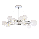 Люстра круглая подвесная с 15-ю прозрачными шарообразными плафонами из стекла Iona chandelier варинант исполнения - 5 | Loft Concept в Саратове