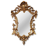 Зеркало настенное в ажурной раме золотого цвета с эффектом старины Classic Ornament Mirror варинант исполнения - 1 | Loft Concept в Саратове