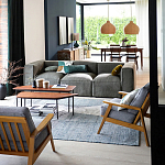 Кресло с каркасом из массива дуба Deniaud Oak Grey Armchair варинант исполнения - 6 | Loft Concept в Саратове