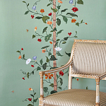 Обои с вышивкой ручной работы Floral Lattice Original colourway on wool sateen варинант исполнения - 1 | Loft Concept в Саратове