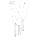 Подвесной светильник белого цвета с 3-мя изогнутыми плафонами Flow Loop варинант исполнения - 2 | Loft Concept в Саратове