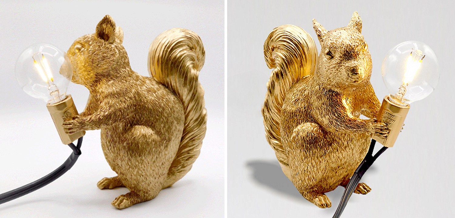 Настольная лампа белка Gold Squirrel Lamp - Loft-Concept в Саратове