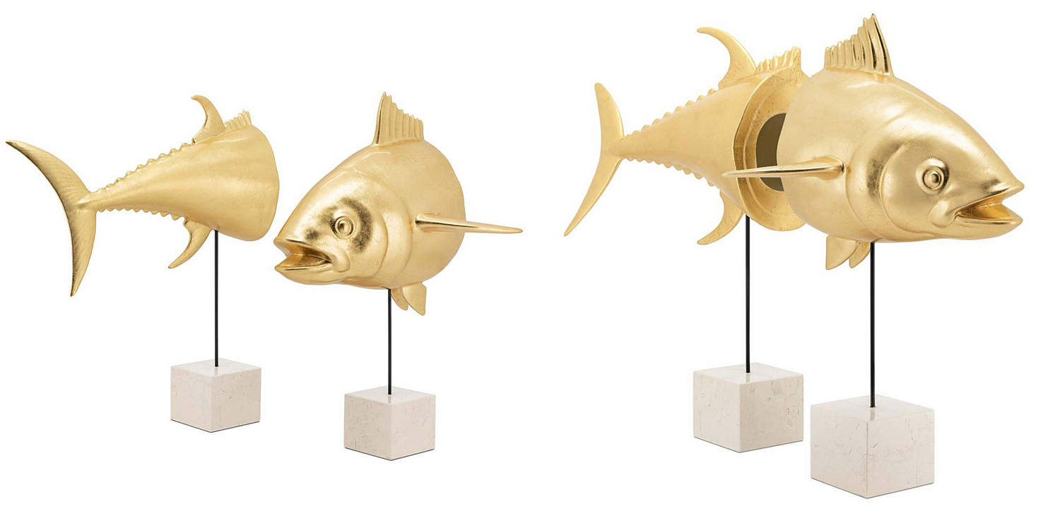 Статуэтка Tuna With Marble Bases Goldleaf Статуэтка Tuna With Marble Bases Goldleaf - Loft-Concept в Саратове