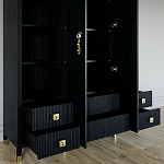 Большой шкаф с витриной Elsa Dreams Black варинант исполнения - 4 | Loft Concept в Саратове