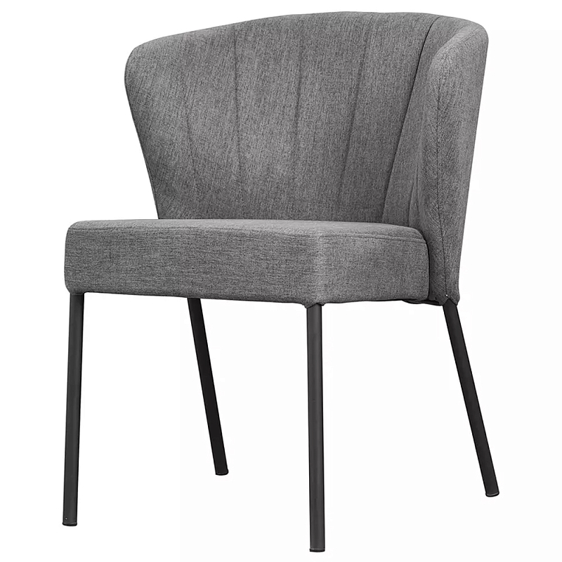 Стул серый с широкой закругленной спинкой Chair Gray Attractive Серый Стул серый с широкой закругленной спинкой Chair Gray Attractive Серый в Саратове | Loft Concept