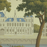 Обои ручная роспись Monuments of Paris Roberts on Sepia scenic paper варинант исполнения - 2 | Loft Concept в Саратове