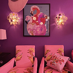 Картина Фламинго вышивка бисер Flamingo Beaded Wall Art варинант исполнения - 2 | Loft Concept в Саратове
