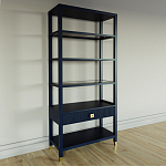 Стеллаж Elsa Dreams Blue со стеклянными полками и ящиком варинант исполнения - 1 | Loft Concept в Саратове