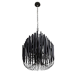 Люстра черная с несколькими ярусами деревянных палочек Bright Wooden Chandelier варинант исполнения - 3 | Loft Concept в Саратове