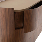 Комод округлой формы с тремя ящиками Walnut and Leather варинант исполнения - 6 | Loft Concept в Саратове