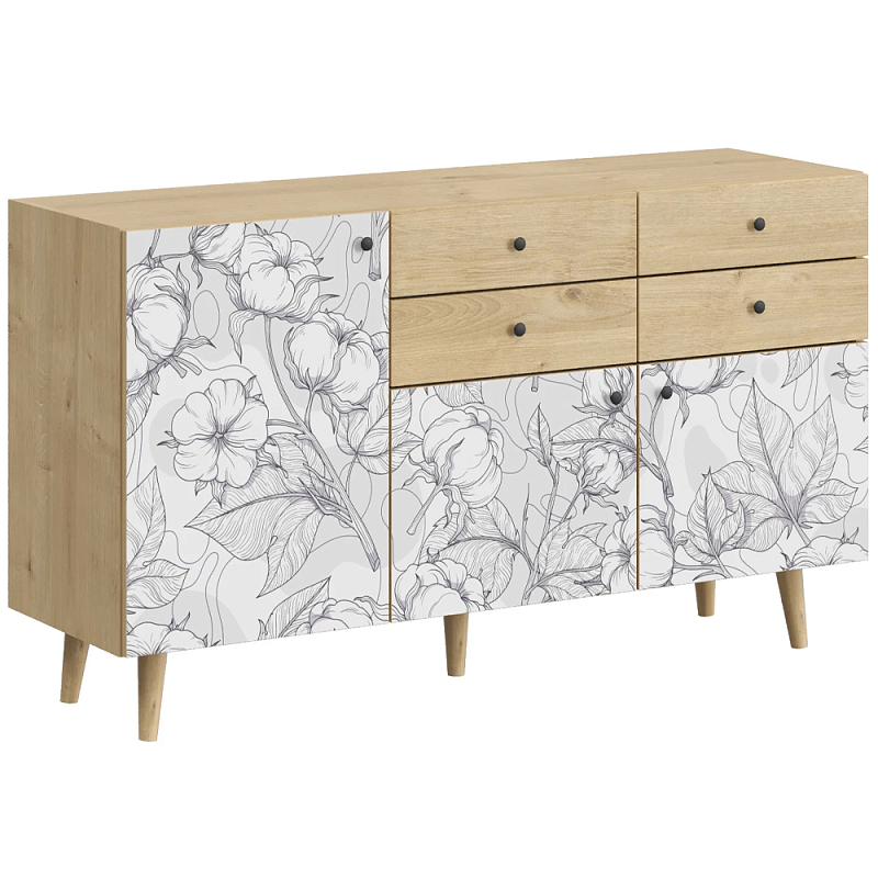 Буфет с принтом на дверцах Elise Cupboard Мульти Древесина Буфет с принтом на дверцах Elise Cupboard Мульти Древесина в Саратове | Loft Concept