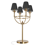 Настольная лампа на металлическом основании бронзового цвета с 4-мя черными конусовидными абажурами Dignity варинант исполнения - 3 | Loft Concept в Саратове