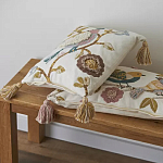Чехол на подушку с кисточками и вышивкой птиц Ethnic mix Birds Square варинант исполнения - 5 | Loft Concept в Саратове