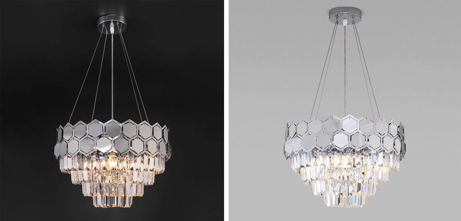 Люстра Hanging Hexagon Moira Chandelier chrome Люстра Hanging Hexagon Moira Chandelier chrome - Loft-Concept в Саратове