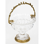 Чаша из прозрачного стекла на ножке с бронзовой ручкой в виде ветки Eden Garden варинант исполнения - 2 | Loft Concept в Саратове