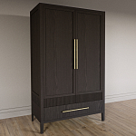 Шкаф платяной Primo с выдвижными ящиками шпон Темный орех варинант исполнения - 3 | Loft Concept в Саратове