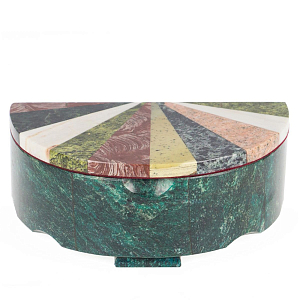 Шкатулка с мозаикой из натурального камня змеевик Stone Casket