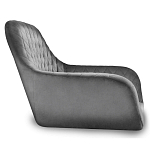 Барный стул со спинкой и подлокотниками на 4-х деревянных ножках Douglas Rhombus Серый Велюр варинант исполнения - 2 | Loft Concept в Саратове