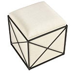 Пуф бежевый с черной металлической рамой Beige Pouf варинант исполнения - 3 | Loft Concept в Саратове