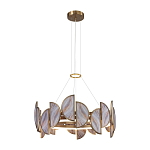 Люстра круглая с полукруглыми плафонами из искусственного алебастра в бронзовой оправе Marbella варинант исполнения - 3 | Loft Concept в Саратове