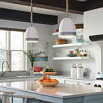 Подвесной светильник белый колоколообразный с декоративной обмоткой из веревки Hinkley варинант исполнения - 8 | Loft Concept в Саратове