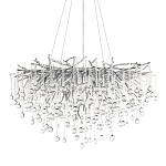 Люстра подвесная с прозрачными стеклянными подвесками в форме капель Диаметр 80 см Droplet Chandelier варинант исполнения - 1 | Loft Concept в Саратове