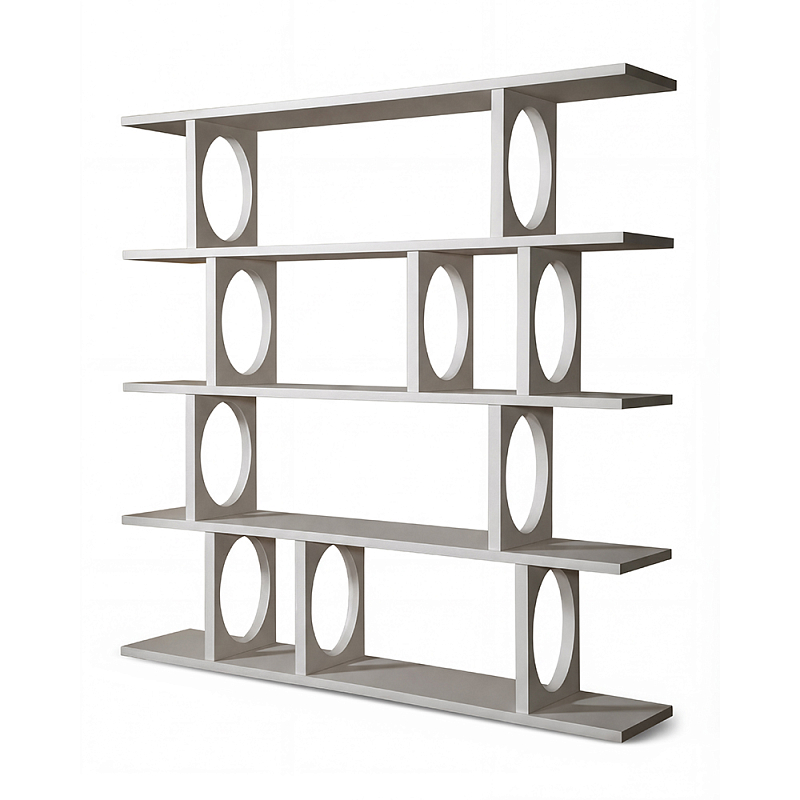 Белый дизайнерский Стеллаж Ring White Wood Bookcase Белый в Саратове | Loft Concept 
