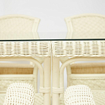 Комплект обеденный из ротанга Eloise grand white варинант исполнения - 3 | Loft Concept в Саратове