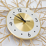 Часы настенные из металла золотые с белым циферблатом Current Time варинант исполнения - 2 | Loft Concept в Саратове