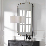 Зеркало настенное в черной металлической раме Mirror Cardinal варинант исполнения - 6 | Loft Concept в Саратове