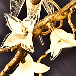 Люстра в виде золотой ветки с цветами и птичками Marvelous Garden варинант исполнения - 8 | Loft Concept в Саратове