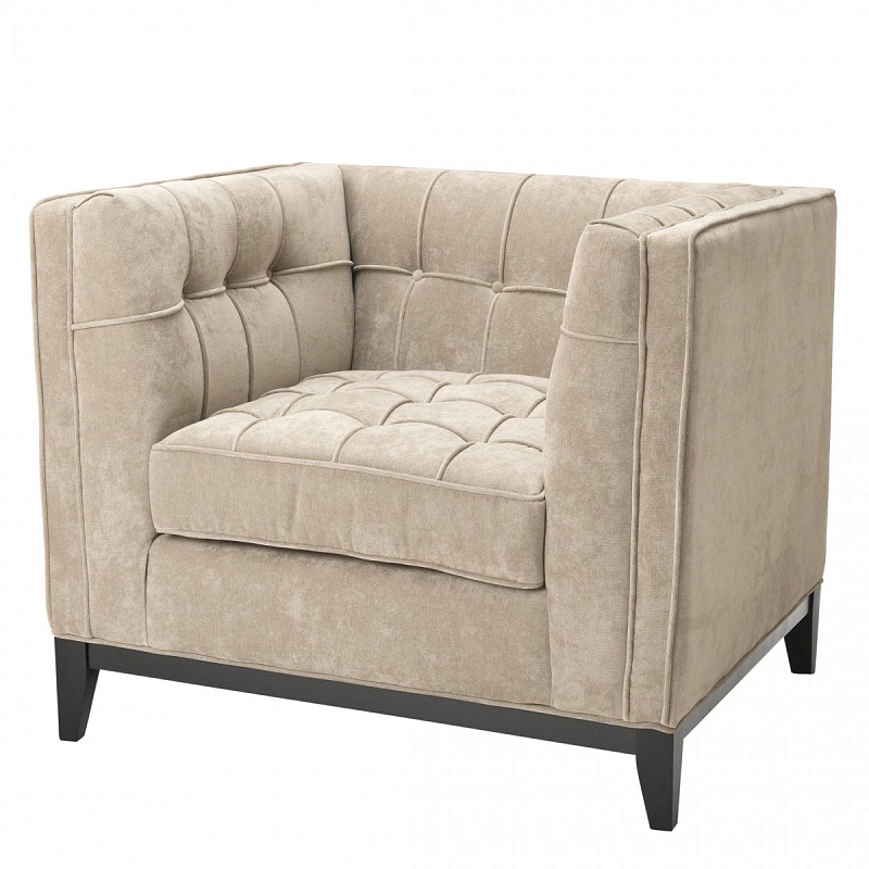 Кресло Eichholtz Chair Aldgate Greige Бежево-серый Черный Кресло Eichholtz Chair Aldgate Greige Бежево-серый Черный в Саратове | Loft Concept