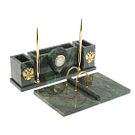 Настольный письменный набор из змеевика с подставкой под календарь Successful Leader варинант исполнения - 2 | Loft Concept в Саратове