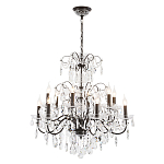 Люстра с хрустальными подвесками и металлическим основанием Диаметр 80 см Rococo Iron & Crystal Chandelier варинант исполнения - 2 | Loft Concept в Саратове