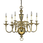 Люстра цвета латунь с 6-ю лампами в форме свечей в классическом стиле Hinkley варинант исполнения - 1 | Loft Concept в Саратове