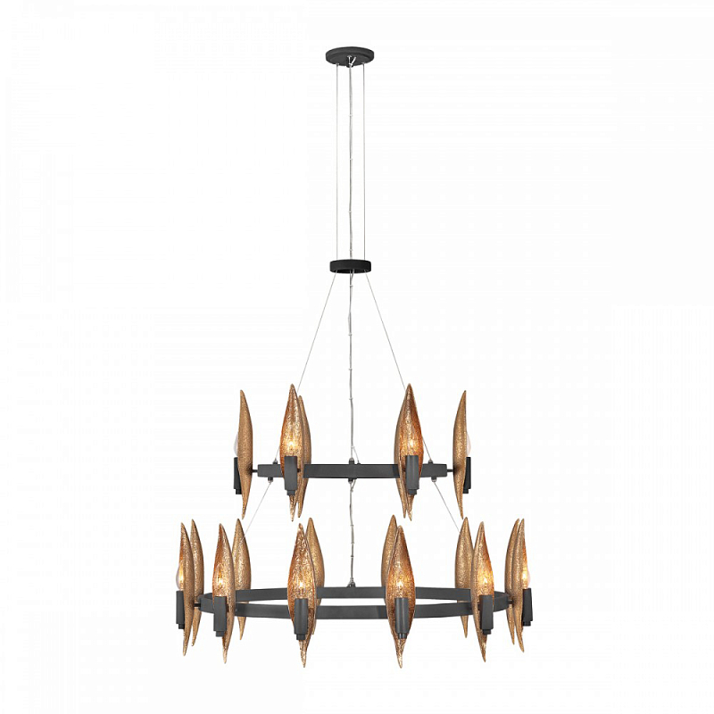 Люстра Hinkley 18 патронов Черный Янтарный в Саратове | Loft Concept 
