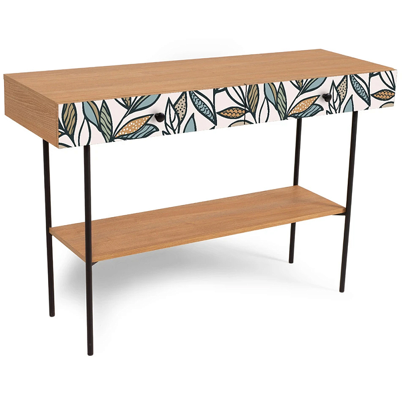 Консоль с принтом на ящиках Elise Console Table Древесина Мульти Черный Консоль с принтом на ящиках Elise Console Table Древесина Мульти Черный в Саратове | Loft Concept