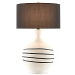 Настольная лампа фактурная с черными круговыми линиями на корпусе Recess варинант исполнения - 2 | Loft Concept в Саратове