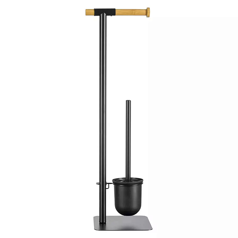 Держатель для туалетной бумаги с подвесным ершиком Black Bathroom Accessory Черный Держатель для туалетной бумаги с подвесным ершиком Black Bathroom Accessory Черный в Саратове | Loft Concept