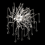 Бра с лучеобразным основанием и подвесками из прозрачного стекла в виде длинных капель Droplet Chandelier варинант исполнения - 10 | Loft Concept в Саратове