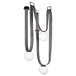 Подвесной светильник с серыми кожаными ремнями и белыми стеклянными плафонами в виде шаров Flos Wireline Lighting варинант исполнения - 1 | Loft Concept в Саратове