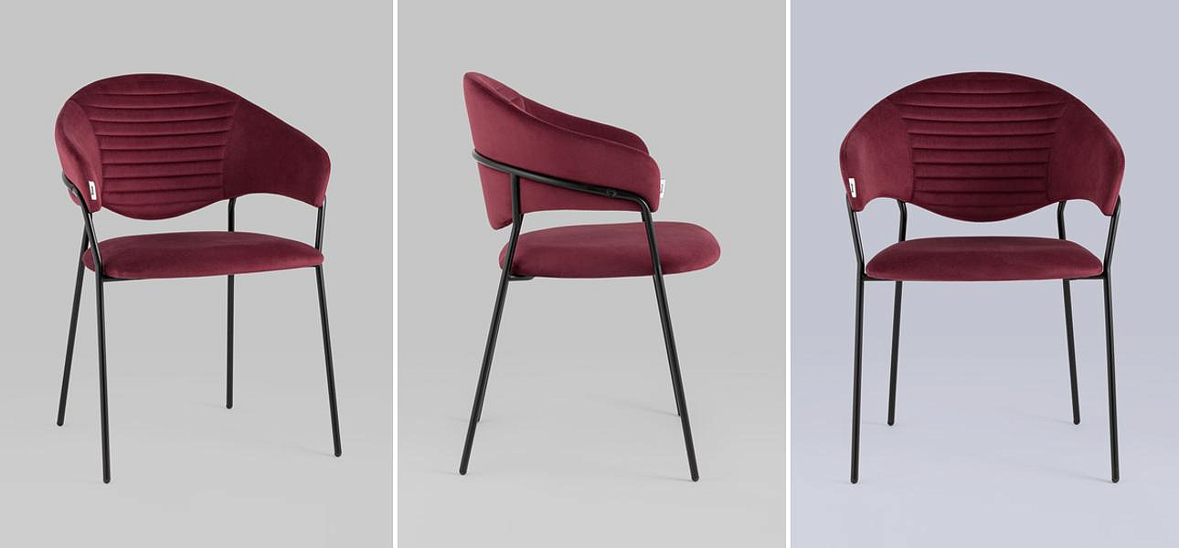Стул Alexis Chair Малиновый Велюр Стул Alexis Chair Малиновый Велюр - Loft-Concept в Саратове