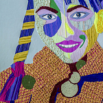 Картина с вышивкой Портрет wall panel People with the yellow ear 3 варинант исполнения - 1 | Loft Concept в Саратове