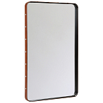 Зеркало прямоугольное в металлической раме с кожаной отделкой Loft in Reflection варинант исполнения - 2 | Loft Concept в Саратове