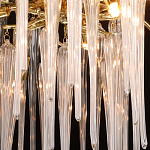 Люстра золотого цвета с декоративными ветками и длинными прозрачными стеклянными подвесами в форме сосулек Droplet Chandelier варинант исполнения - 5 | Loft Concept в Саратове