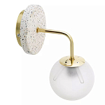 Бра с белым матовым плафоном в форме шара Round White Matte Lampshade варинант исполнения - 2 | Loft Concept в Саратове