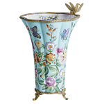 Ваза со стрекозой из фарфора с бронзовыми элементами Paradise Dragonfly варинант исполнения - 1 | Loft Concept в Саратове